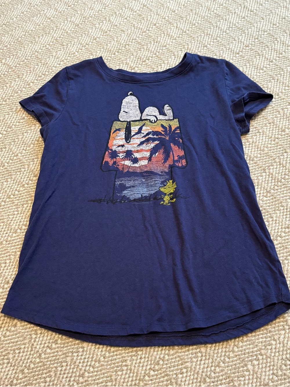 On Running Kids Navy Blue Snoopy Graphic Tee